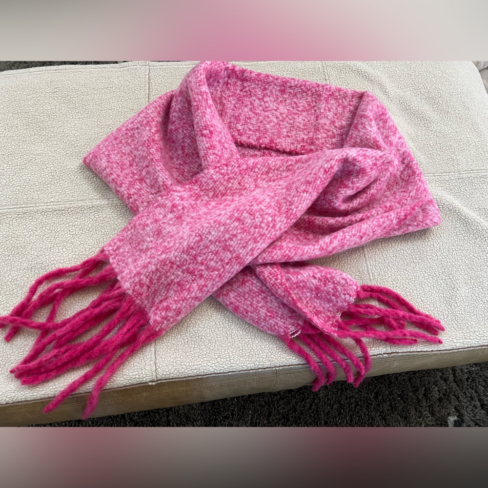 Urban Outfitters pink oversized fluffy scarf